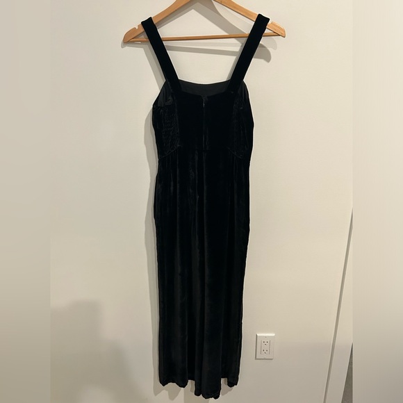 MADEWELL Crushed Velvet Black Jumpsuit, Size 00 - Picture 7 of 13